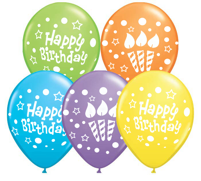 Happy Birthday Candles Lit Helium Latex Balloon Singapore